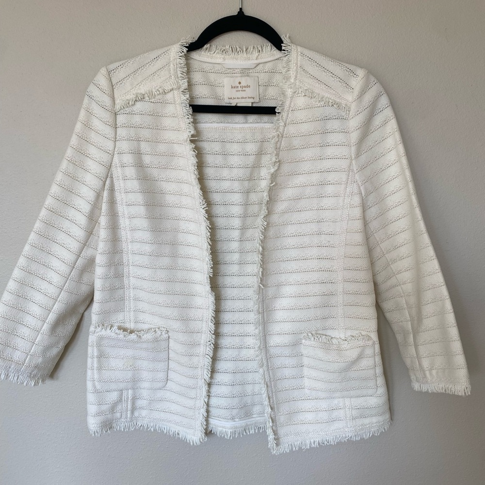 Kate Spade Cream Textured Blazer